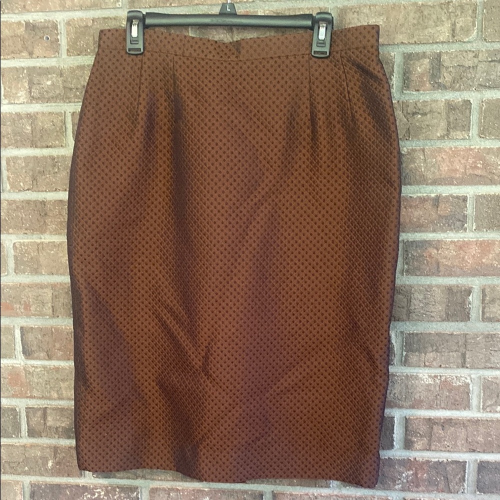 Carlisle Brown Patterned Pencil Skirt